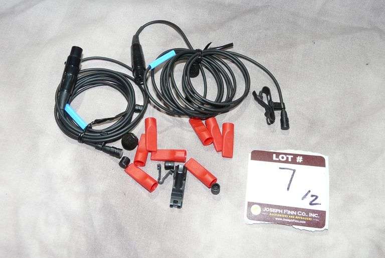 Lot (2) Sennheiser MKE2-5 Gold Lavaliere Mic in Black with TAF4 4 Pin Mini XLR Connector and Accesso