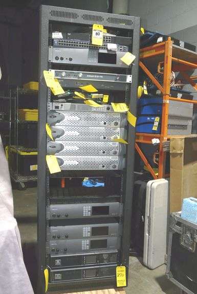 Lowell LER-3522 35 RU x Approx 19 Deep Equipment Rack Mounted on Board with Wheels