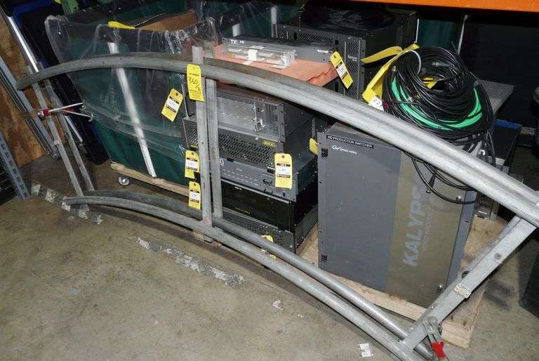 Lot (2) Approx 8 Foot 45 Degree Curved Steel Dolly Track