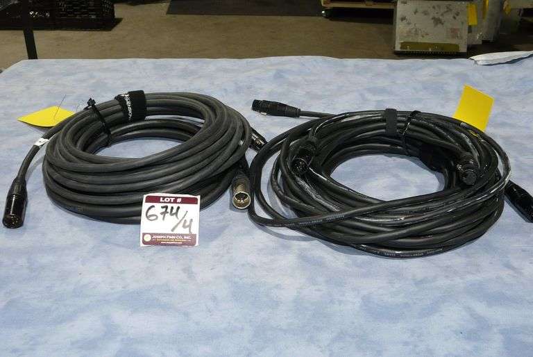 Lot (2) 5 Pin XLR M to F and (2) 6 Pin XLR M to F Cables