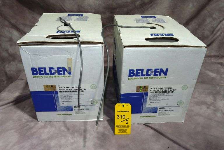 Lot (2) Partial Boxes 1000 Foot Belden 8771 3 Conductor Audio, Control, Instrumention Cable (1 Box A