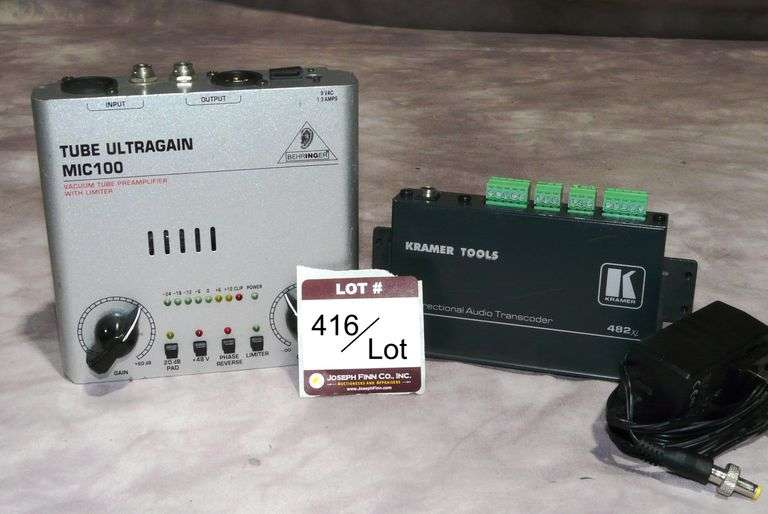 Lot (1) Behringer MIC100 Tube Ultragain (No Power Supply) and (1) Kramer Tools 482XL Bi-Directional 