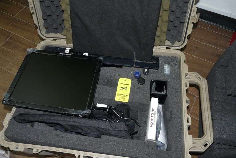 Prompter People 17 Inch LCD Teleprompter with Hood; Glass; Bridge Plate and Accessories in Pelican 1