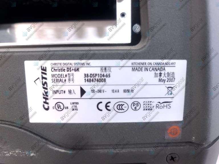Christie DS+6K SXGA+ 6,500 Ansi Lumens 3DLP Large Venue Projector