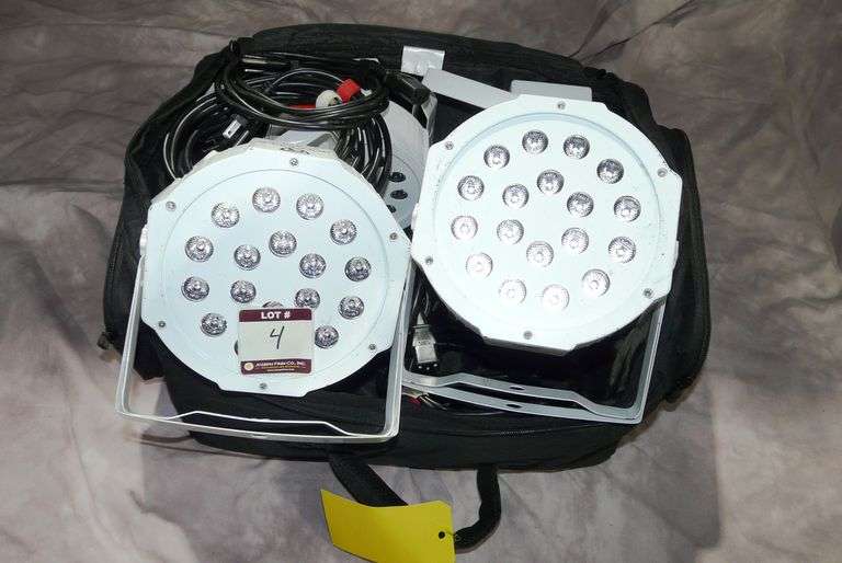 Lot (6) Rockville RockPAR 50 LED Lights with Carry Bag