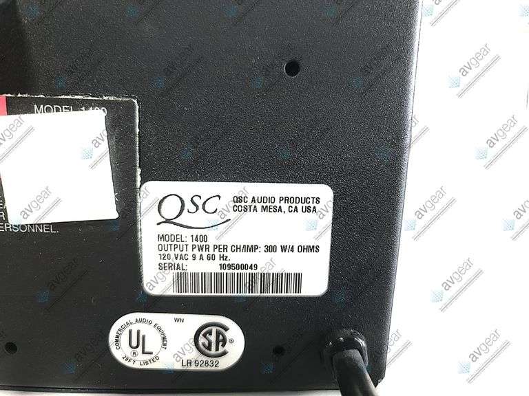 QSC Model 1400 – 400 Watt Power Amplifier