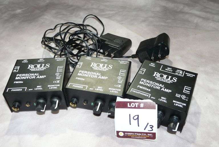 Lot (3) Rolls PM50se Personal Monitor Amps with (2) Power Supplies
