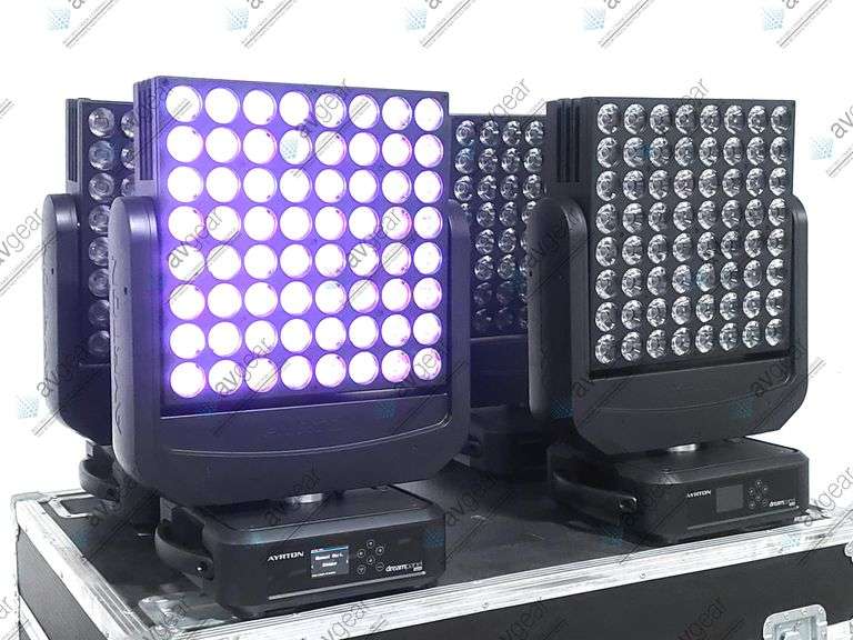 (4) Ayrton Dream Panel Twin Moving LED Lights w/ (4) PSU Cables in Wheeled Hard Case
Requires 30 Am
