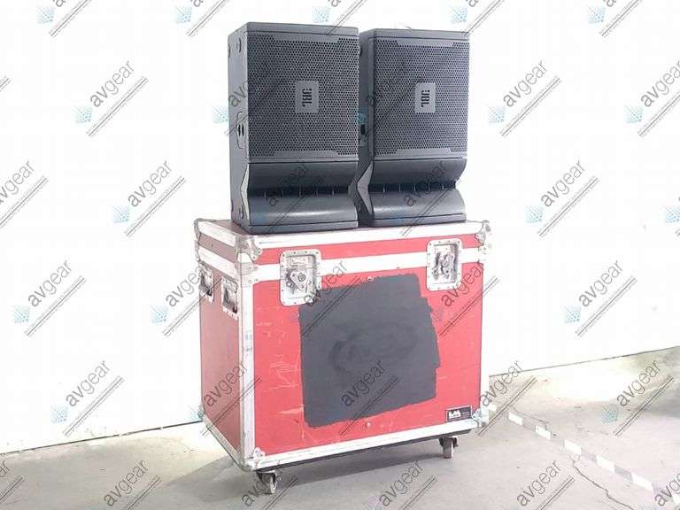 (2) JBL VRX932LA 12" Two-Way Line-Array System in LM Engineering Wheeled Road Case