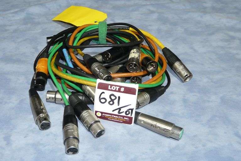 Lot (9) Assorted Short XLR Cables