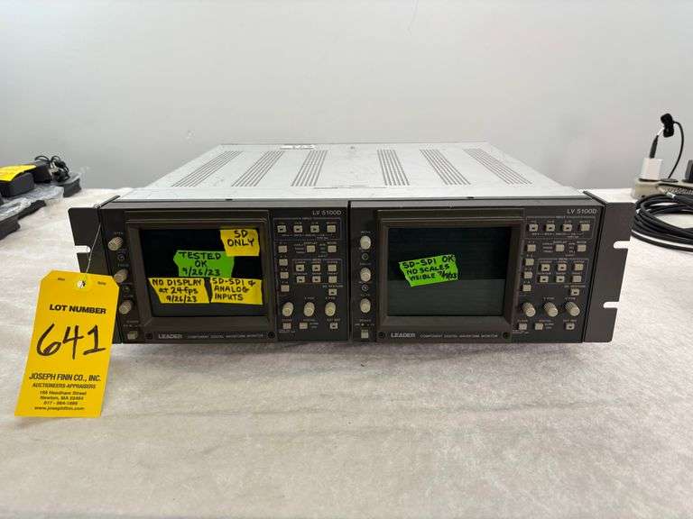 Lot (2) Leader LV-5100D Component Digital Waveform Monitors