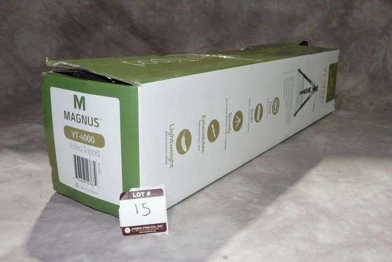 Magnus VT-4000 Fluid Head with (1) Handle; Mount Plate; 2-Stage Aluminum Tripod; Mid-Level Spreader 