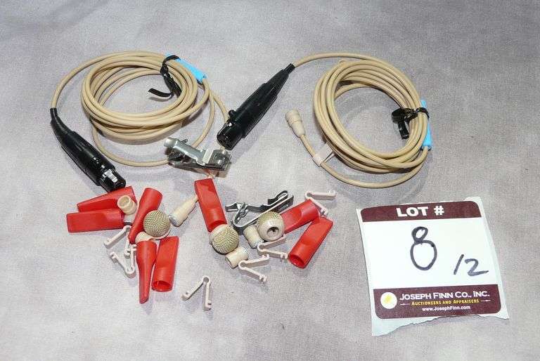 Lot (2) Sennheiser MKE2-5 Gold Lavaliere Mic in Beige with TAF4 4 Pin Mini XLR Connector and Accesso
