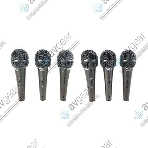 (6) Behringer XM1800S Wired Microphones w/ (6) Microphone Clips in Hard Carry Case