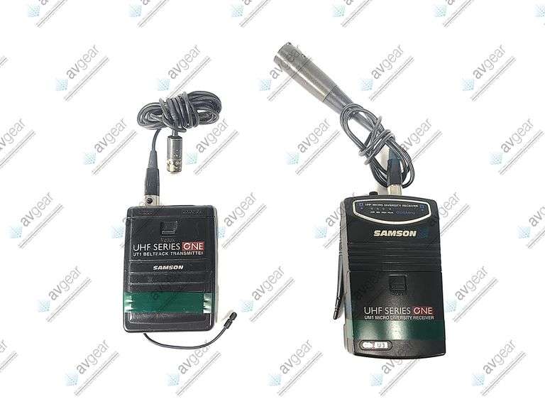 Samson UHF Series UT1 Beltpack & UM1 Receiver (801-805MHz) in Carrying Case