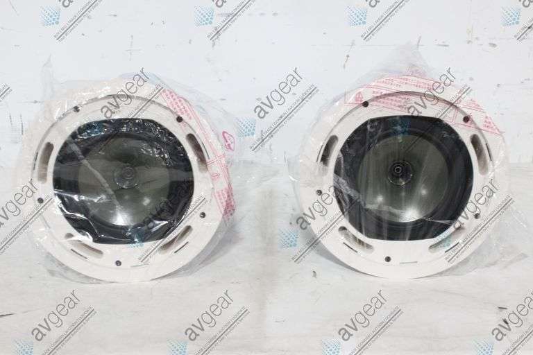 (2) Tannoy CMS 801DC BM Ceiling Monitor Loud Speakers w/ (2) Grilles, (2) Rails & (2) Cut Out Templa