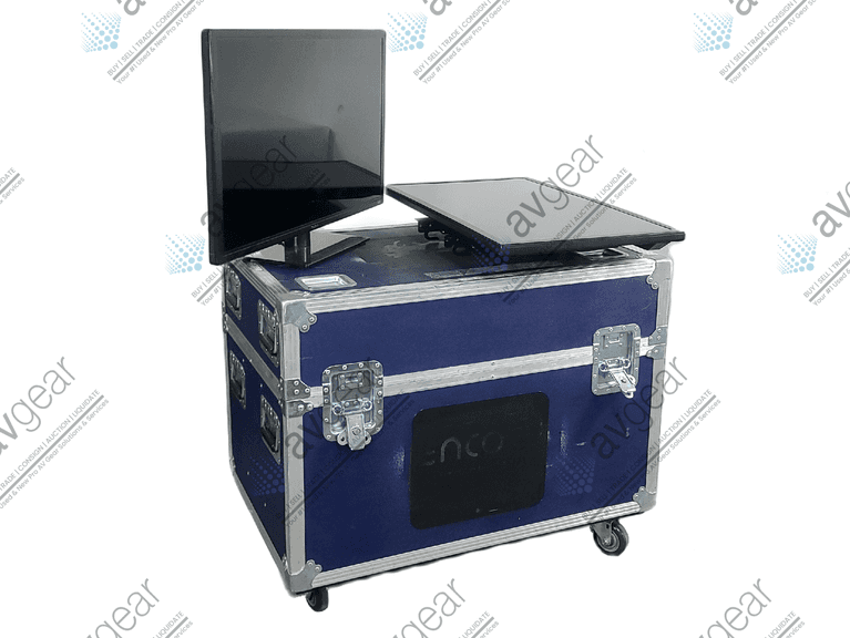 (2) View Sonic VT3200-L LCD TV w/ (8) Mounting Brackets, (2) PSU in Wheeled Road Case