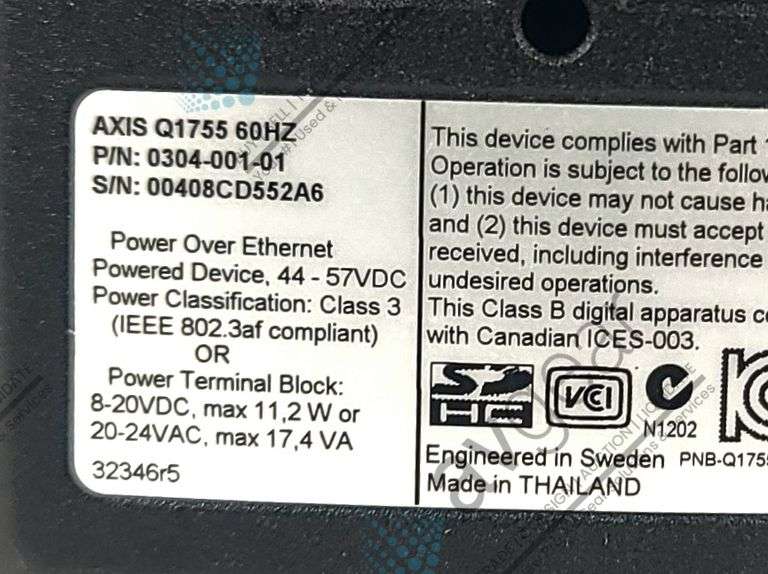Axis Q1755 Network Security Camera