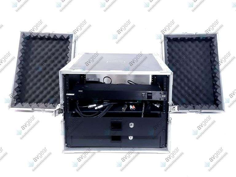 8RU EWI Rack Case w/ (2) 2RU Drawers and w/ Furman M-8x2 In 8RU Hard Case w/Cable