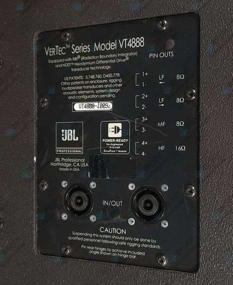 JBL VT4888 VerTec Series 3-Way Passive Line Array Speaker w/ Wheeled Dolly and Soft Cover