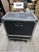 ATA road case for 2 JBL EON510 speakers with casters; Two compartments each 13"x10.5" x 20" high