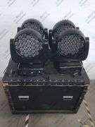 [NEEDS REPAIRS] (4) Ayrton Wildsun 500C Moving LED Head Light w/ Clamps & Safety Cables in Wheeled R