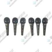(6) Behringer XM1800S Wired Microphones w/ (6) Microphone Clips in Hard Carry Case