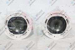 (2) Tannoy CMS 801DC BM Ceiling Monitor Loud Speakers w/ (2) Grilles, (2) Rails & (2) Cut Out Templa