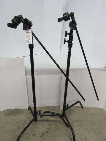 2-Matthews Black C-Stands w/Arm & Knuckle