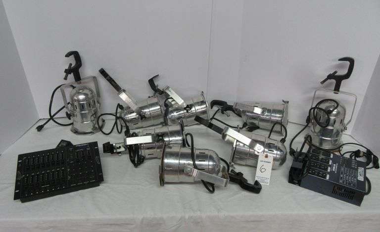 Lot-8-Optima Par 36 Can Light Set w/Optima 4-CH Dimmer & Elation Stage Setter 8-CH DMX Controller