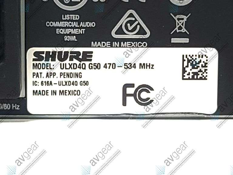Shure ULXD4Q-G50 Quad Channel Digital Wireless Receiver (470 - 534 MHz)