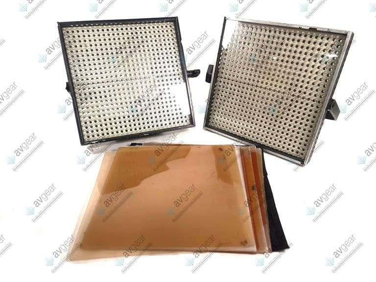 (2) Litepanels 1X1 D-Flood Led Panels w/ Mounting Bracket, PSU, Assorted Color Gel Pack