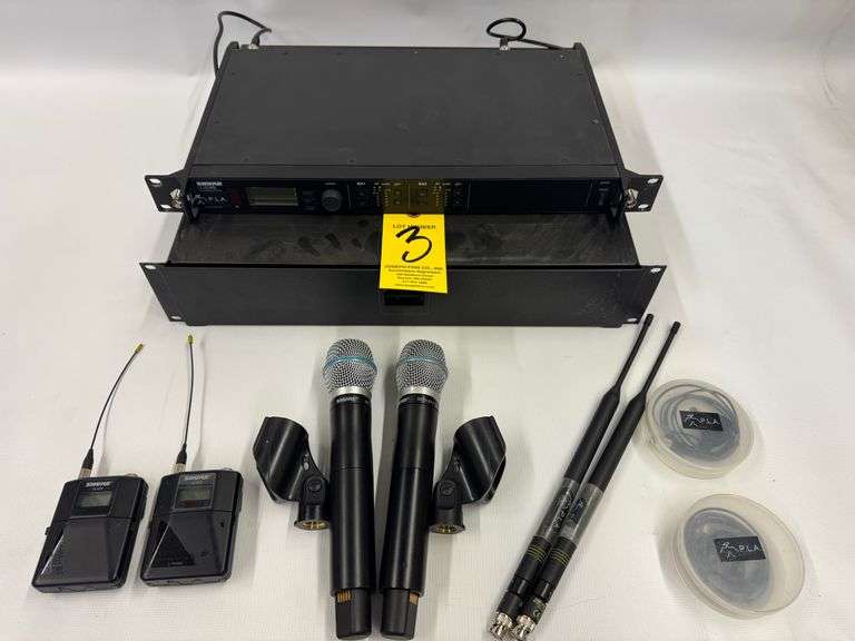 Shure ULXD4D Dual Wireless Receiver,(2) Shure ULXD1 Transmitters, G50 Freq,(2) Shure Beta 87A Mics, 