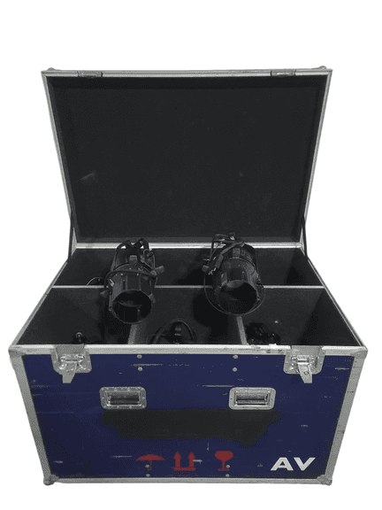 (12) ETC Source Four 750W Leko Lights in Wheeled Road Case (No Barrels/Lenses)