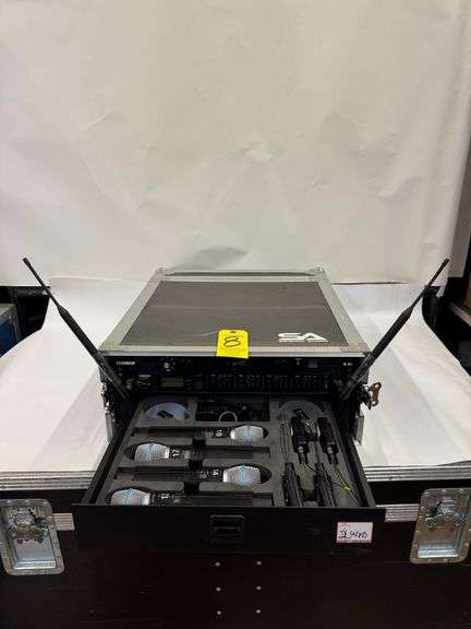 Shure ULXD4Q Quad Wireless Receiver, (4) Shure Beta 87A Mics,(1) Shure Beta 87C Mic, (4) Shure ULXD1