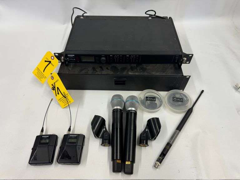 Shure ULXD4D Dual Wireless Receiver,(2) Shure ULXD1 Transmitters, G50 Freq,(2) Shure Beta 87A Mics, 