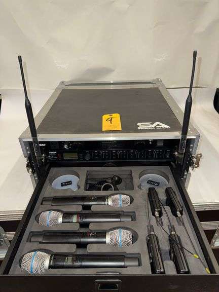Shure ULXD4Q Quad Wireless Receiver, (4) Shure Beta 87A Mics, (4) Shure ULXD1 Transmitters, G50 ,(2)