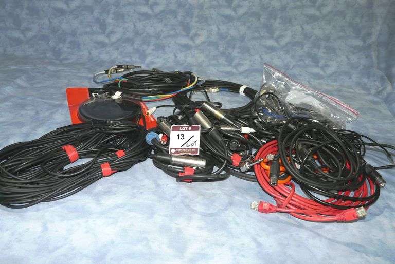 Lot Assorted Audio; Ethernet; Midi and Other Cables