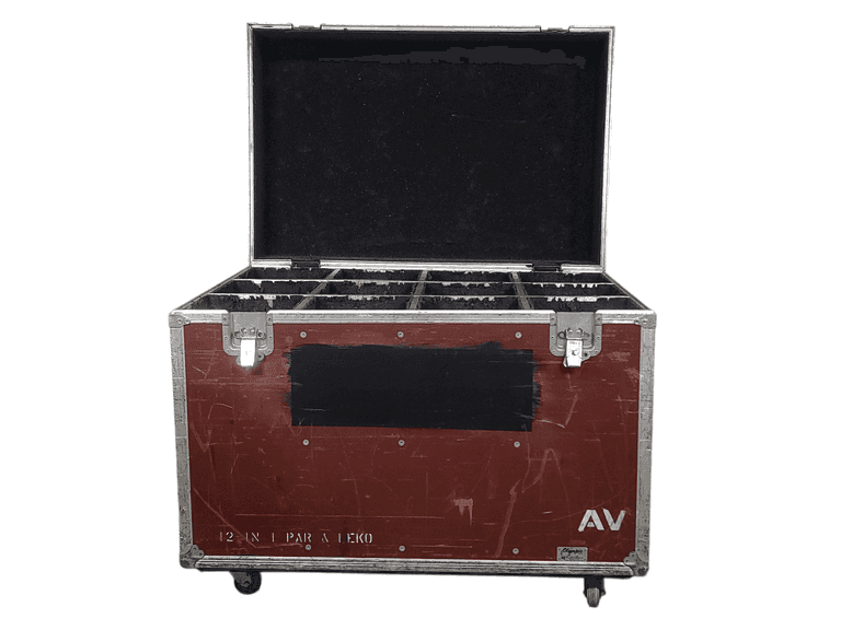 (12) ETC Source Four 750W Leko Lights in Wheeled Road Case (No Barrels/Lenses)