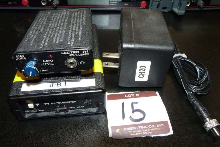 Lot (1) Lectrosonics IFBT1 UHF IFB Transmitter with Power Supply and (1) IFBR1 Receiver on Block 24 