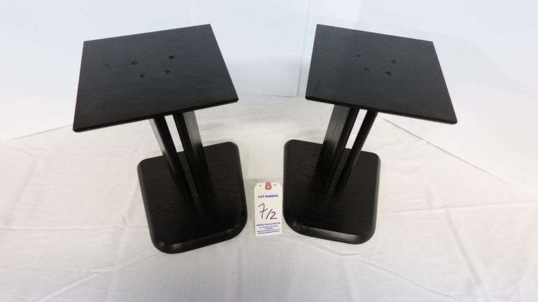Wood Black Speaker Stands - 12" high (L-R pair)