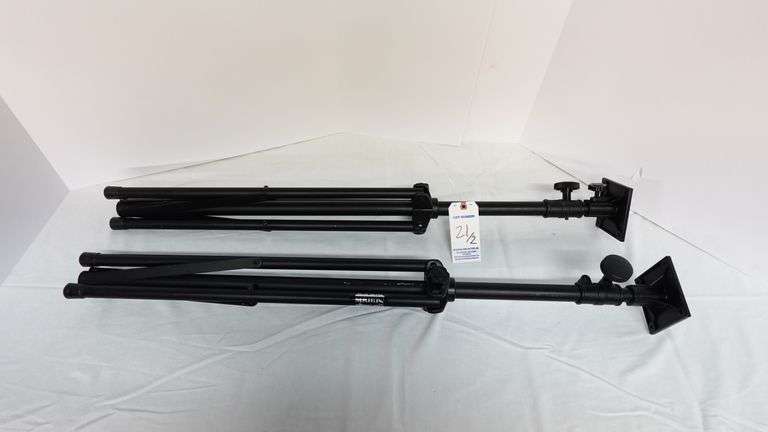 On-Stage Speaker Stands-Pair-One Missing Tie-Down for Shelf