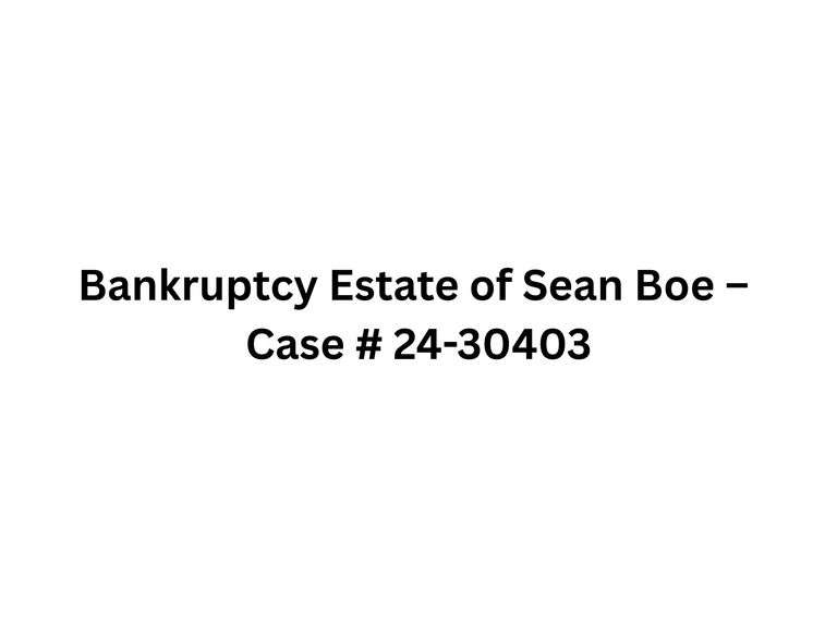 Bankruptcy Estate of Sean Boe – Case # 24-30403