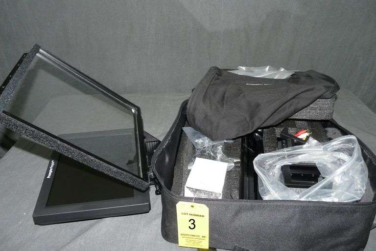Prompter People 12 Inch LCD Promter with Glass; Hood; Shroud; Bridge Plate; Power Supply and Accesso