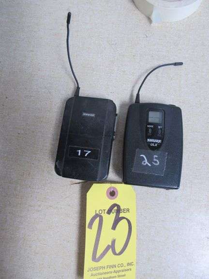 LOT (2) Shure Beltpack Transmitters w/ Antennas: (1) Mod. UC1-UA, Freq. 782-806 MHz; (1) Mod. ULX1-M