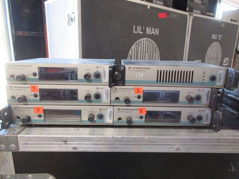 LOT (5) Sennheiser EW300 Stereo Transmitters, (1) Sennheiser Antenna Combiner AC 3