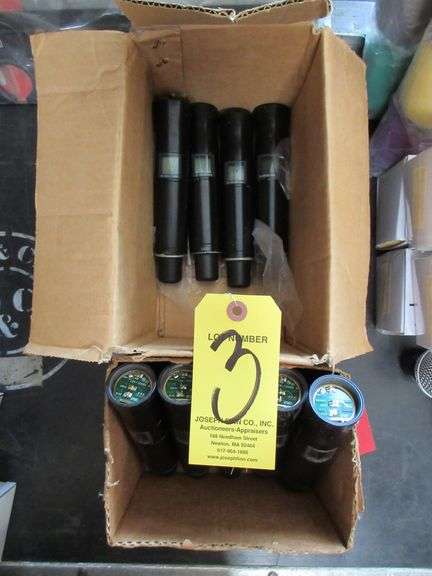 LOT (9) Shure UR2 Wireless Mics, Freq. G1 470-530 MHz (No Capsules), (5) #134-10484A; (4) #134-10484