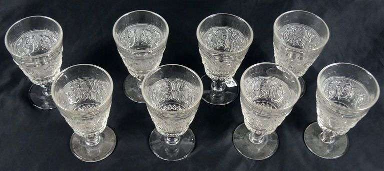 MATCHING SET OF 8 EAPG WINE/WATER GOBLETS