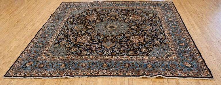 SIGNED BLUE KASHMAR SQUARE CARPET