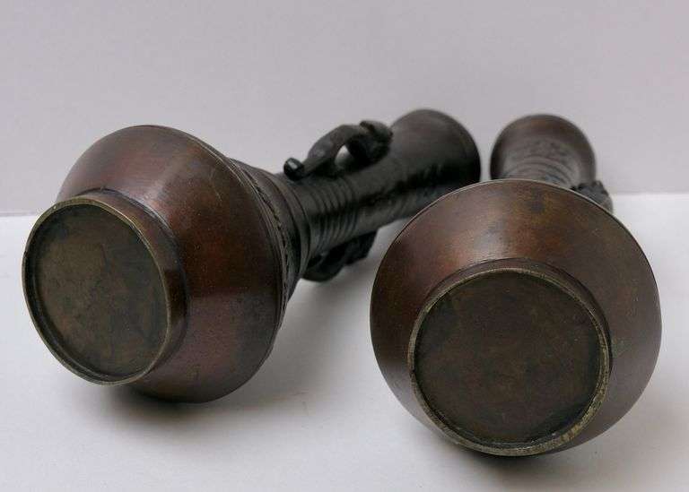 JAPANESE BRONZE VASES